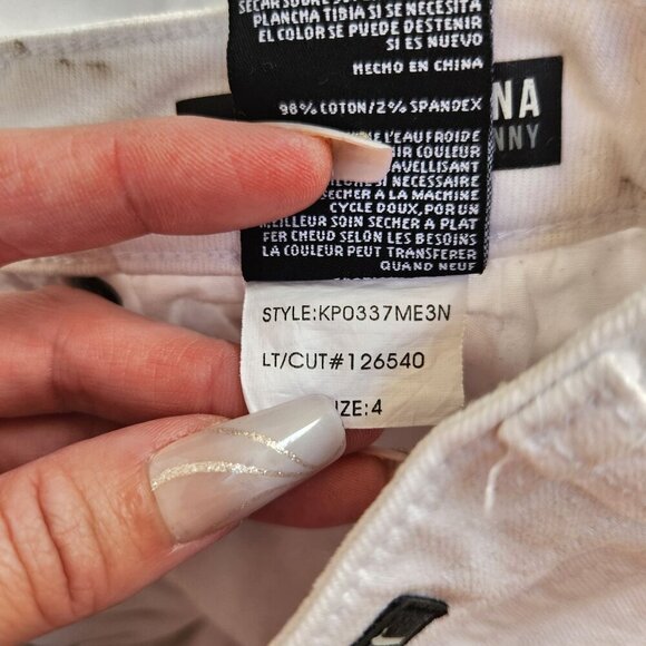 Kut from the Kloth White Jeans Donna Ankle Skinny Denim Women's 4 - Picture 10 of 10